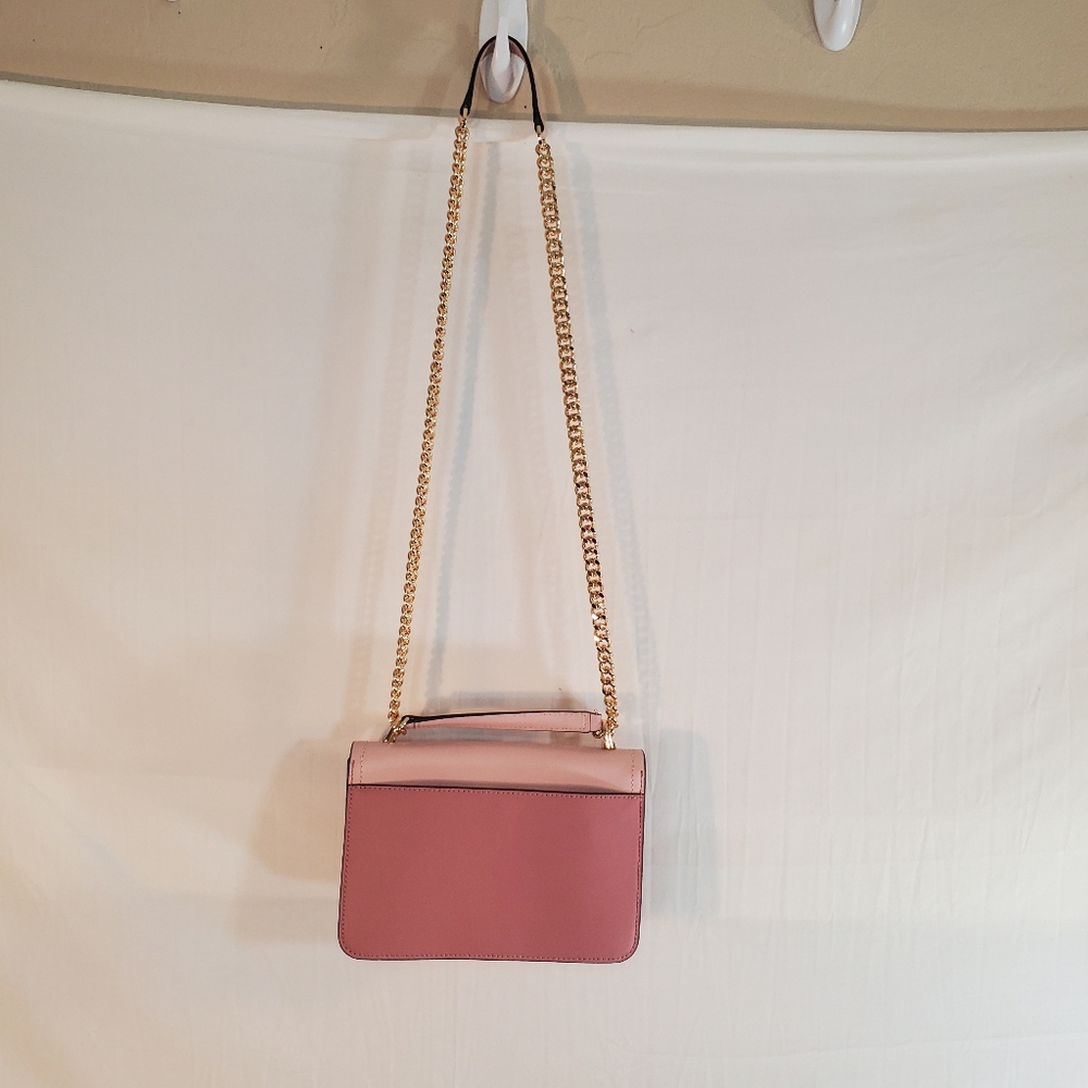 MICHAEL KORS Heather Pink White Colorblock Leather Chain New - Picture 4 of 10